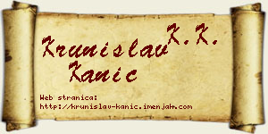 Krunislav Kanić vizit kartica